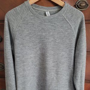 Varley double zipper hem gray sweater